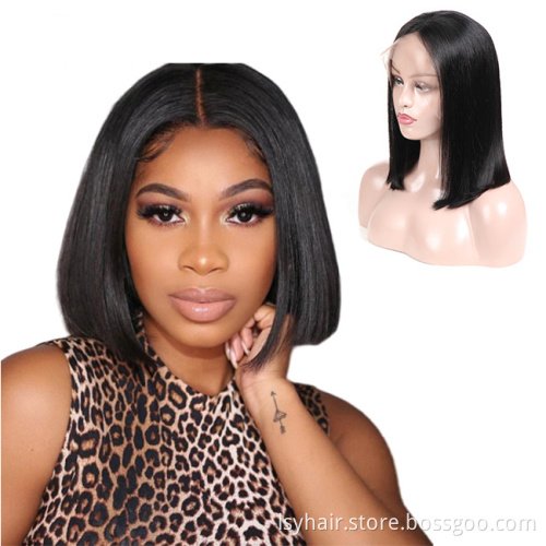 613 Virgin Hair Lace Frontal Bob Short Straight Blonde Human Hair Wig For White Woman